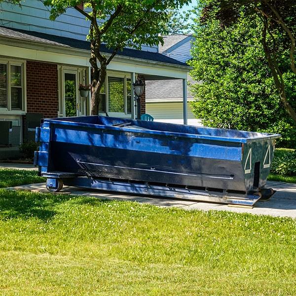 residential dumpsters can be placed on a driveway or yard, but safety measures ought to be taken to avoid damage to the property